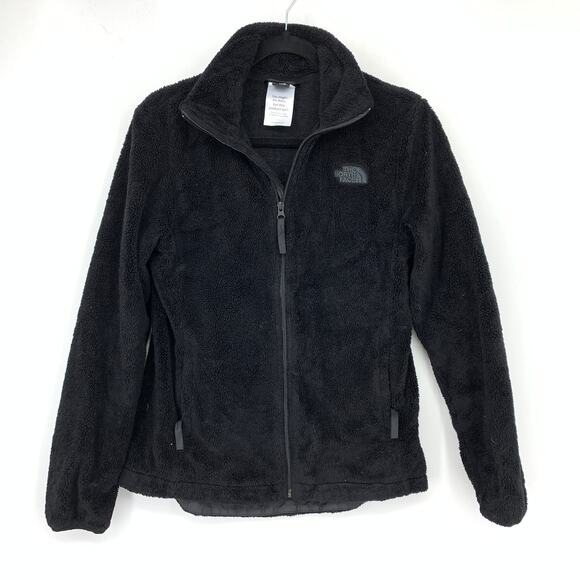 The North Face Fuzzy Fleece Full Zip Jacket Womens Size Small Black Mock Neck - Picture 1 of 6